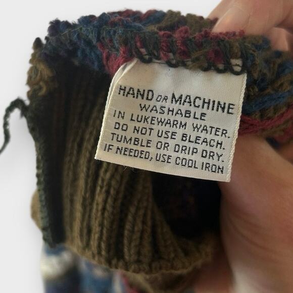 Vintage 90s American Eagle Crewneck Sweater Mens XL Patterned Grandpacore Preppy - Picture 8 of 10